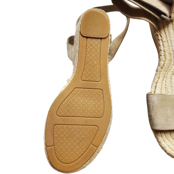 Tory Burch Bima 2 Espardilles Wedge Sandals Tan - Size 8 - Picture 5 of 9